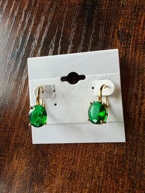 Bling Jewelry Emerald Cut Drop Earrings